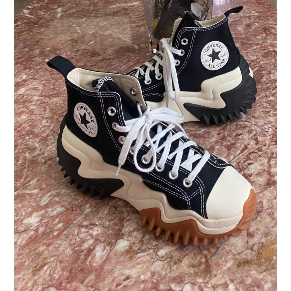 Converse Run Star Motion Hi Black White Gum Sneaker Sz Mens 7 Wo's 8.5 EUC! $159